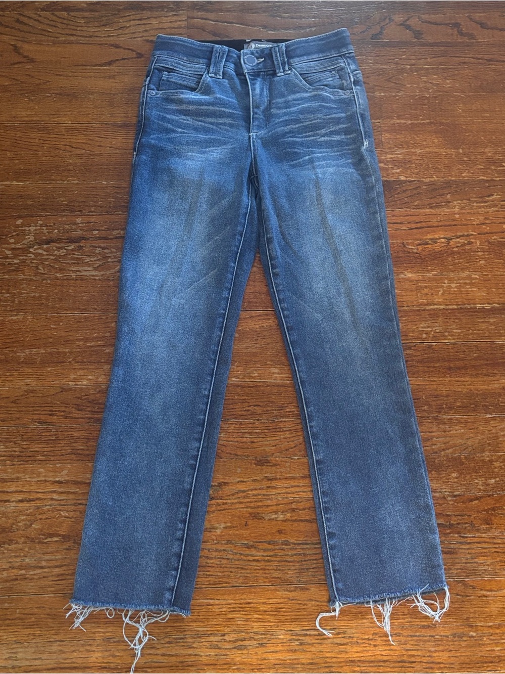 Women's Democracy Ab Solution Blue Slim Straight  Raw-Hem Straight Jeans Size 6